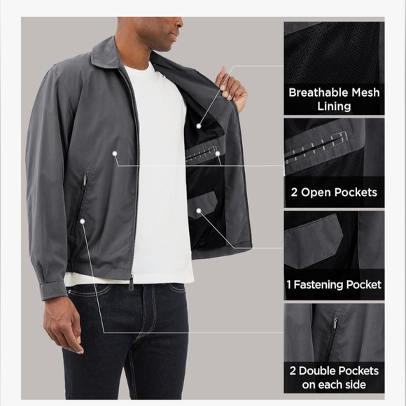 London Fog Men's Auburn Zip-Front Golf Jacket #1197 - Picture 9 of 11